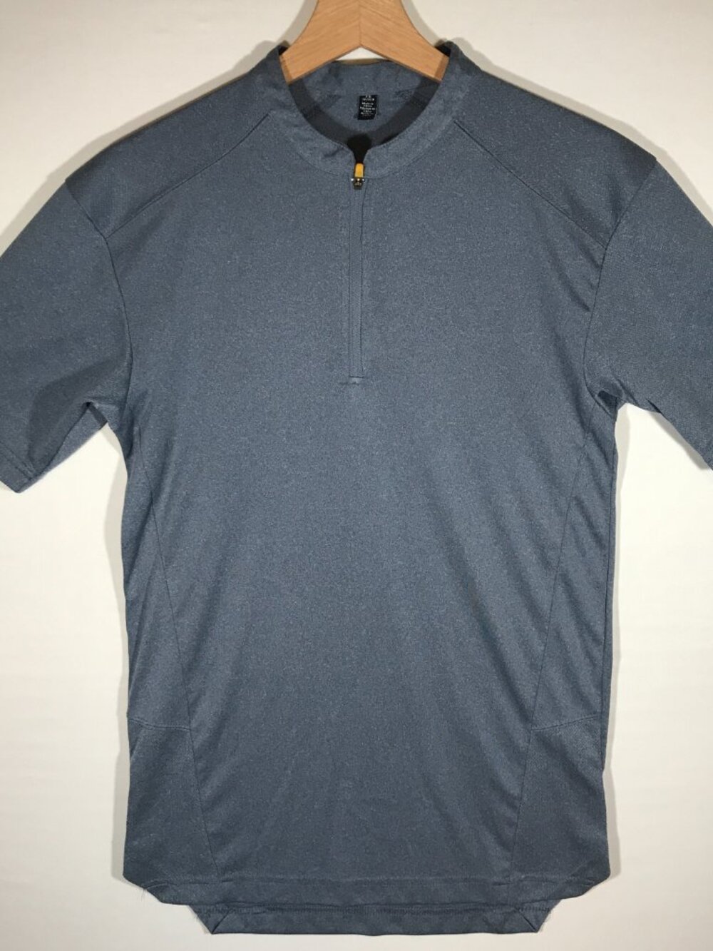 Men's X-Small Blue Gray McDonald's Employee Uniform Short Sleeve 1/4 Zip Shirt
